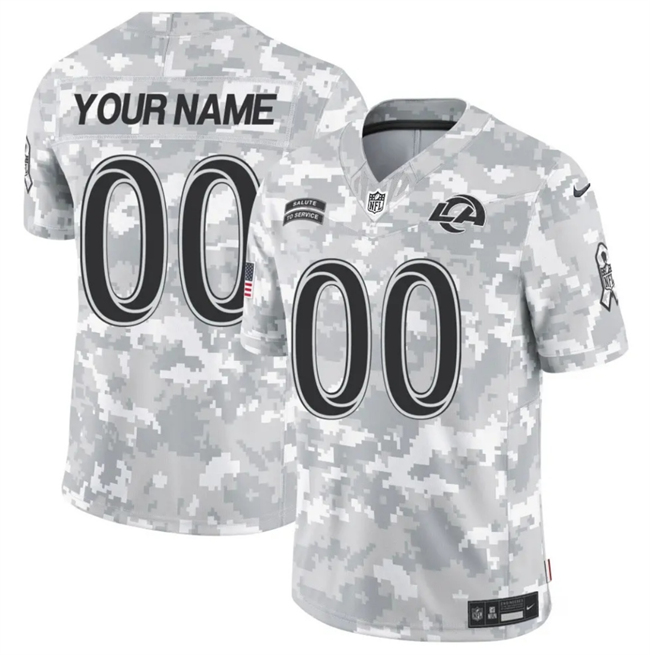 Men's Los Angeles Rams Active Player Custom 2024 F.U.S.E. Arctic Camo Salute to Service Limited Football Stitched Jersey